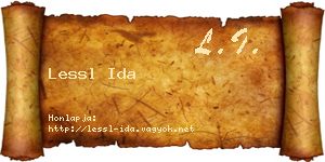 Lessl Ida névjegykártya